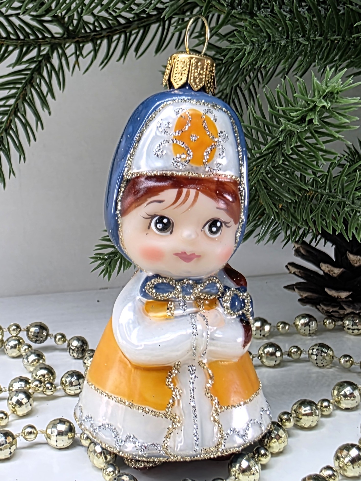 фото Стеклянная ёлочная игрушка Василиса-3