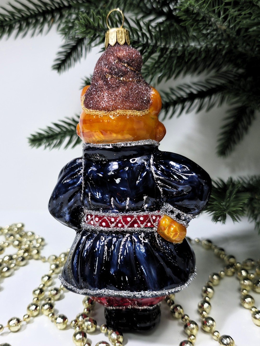 фото Стеклянная елочная игрушка Котофей