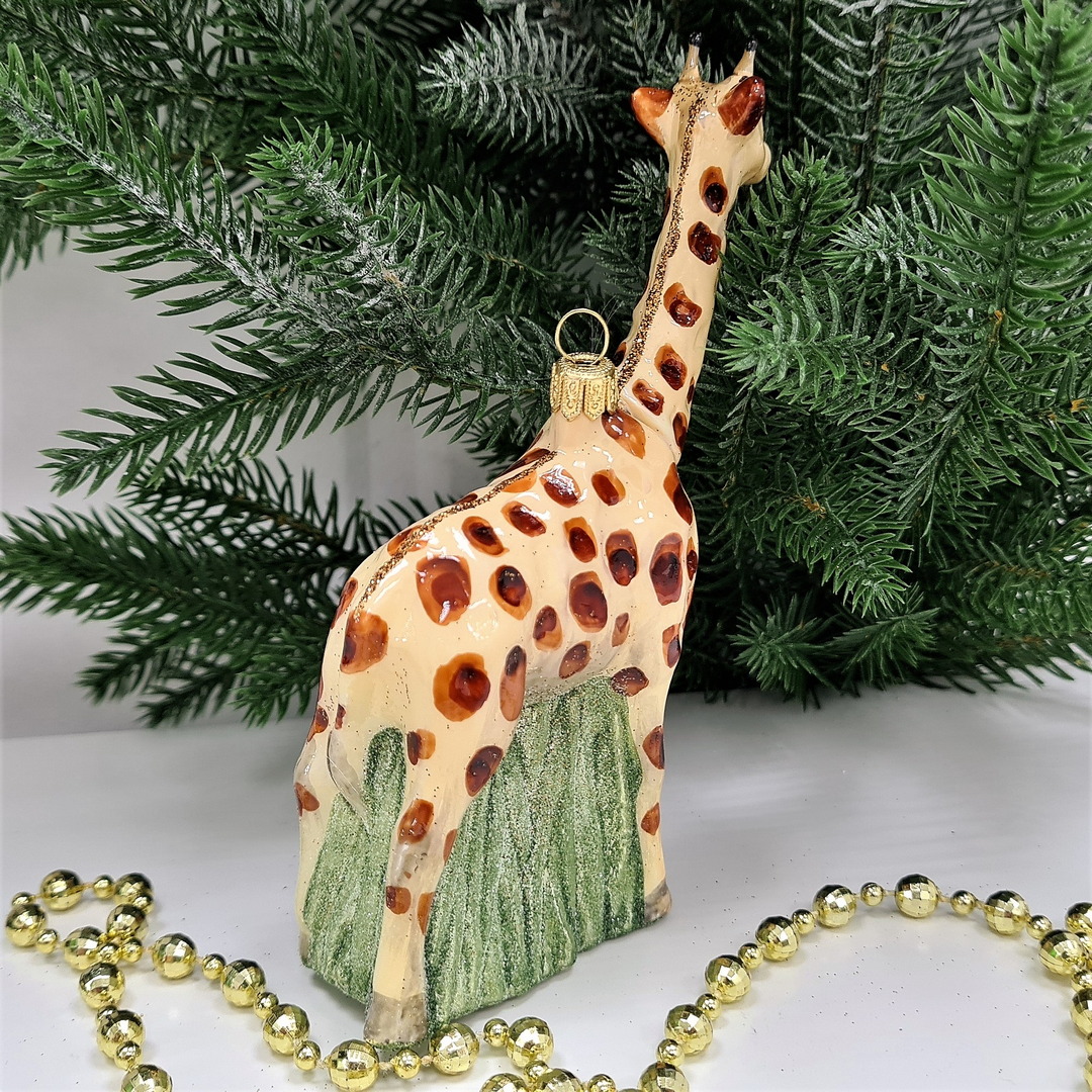 фото Стеклянная елочная игрушка Жираф