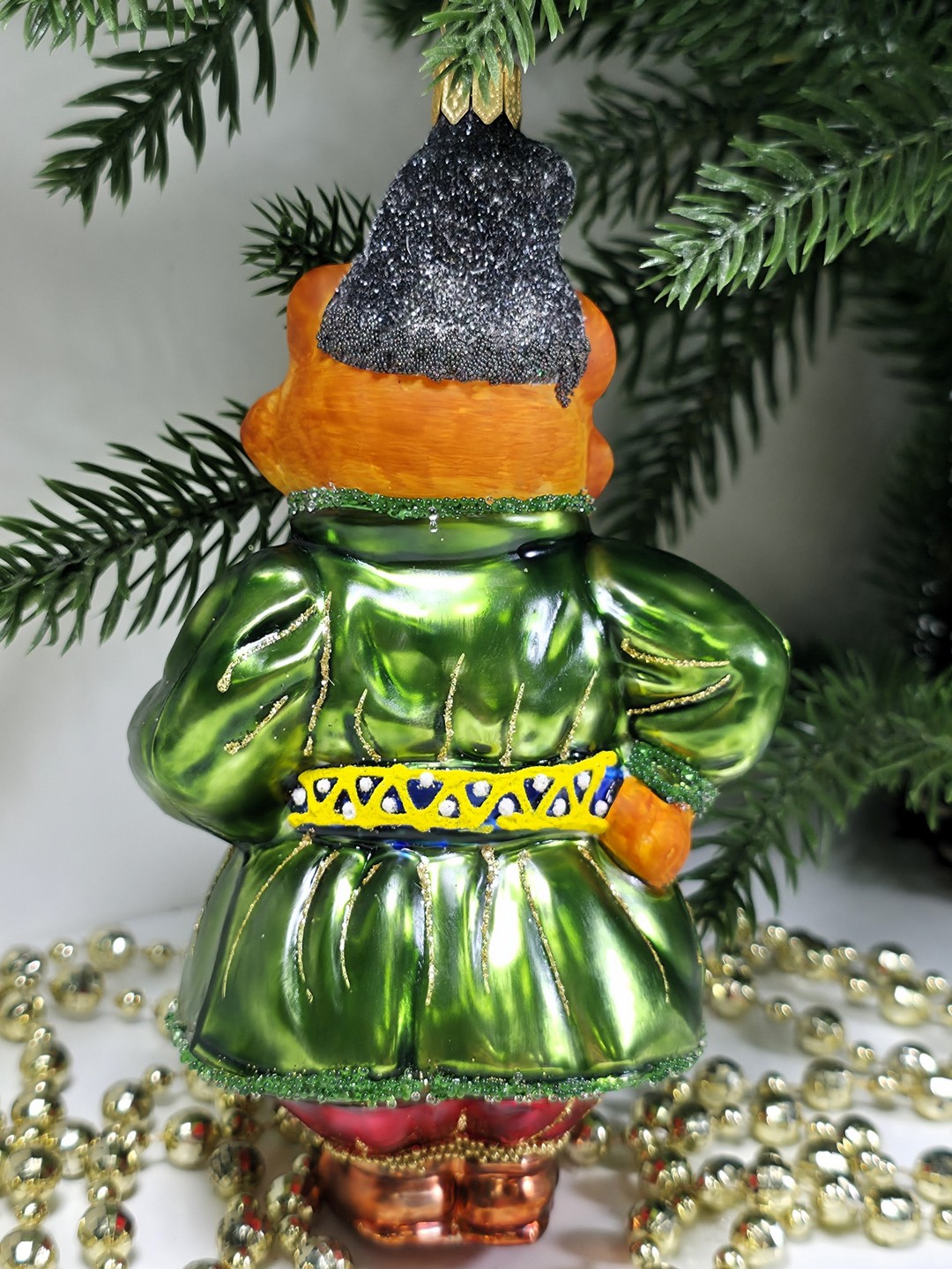 фото Стеклянная елочная игрушка Котофей