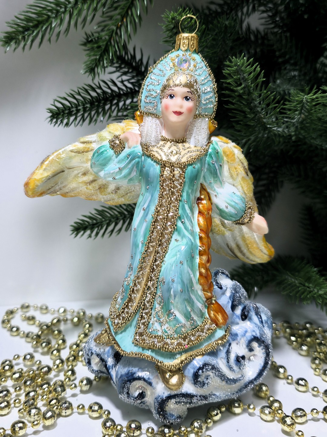 фото Стеклянная елочная игрушка Царевна Лебедь