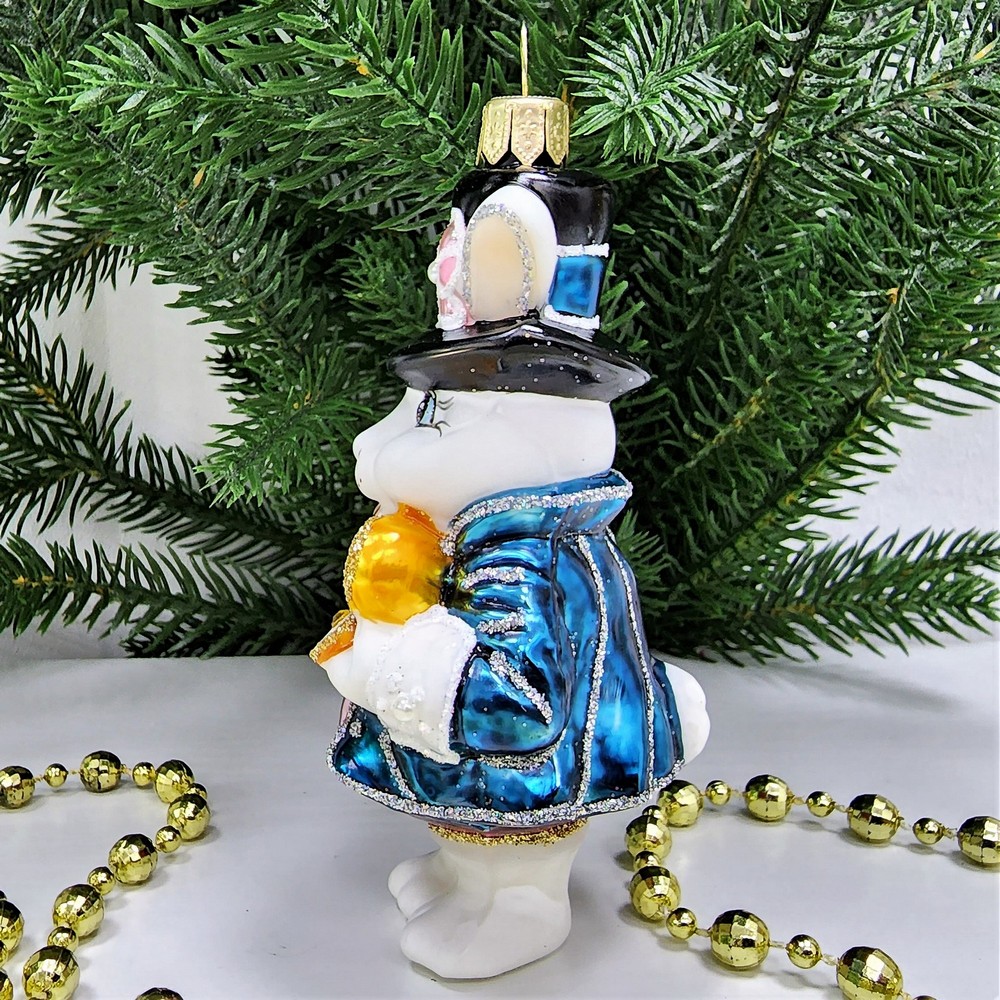 фото Стеклянная елочная игрушка Белый кролик из Алисы