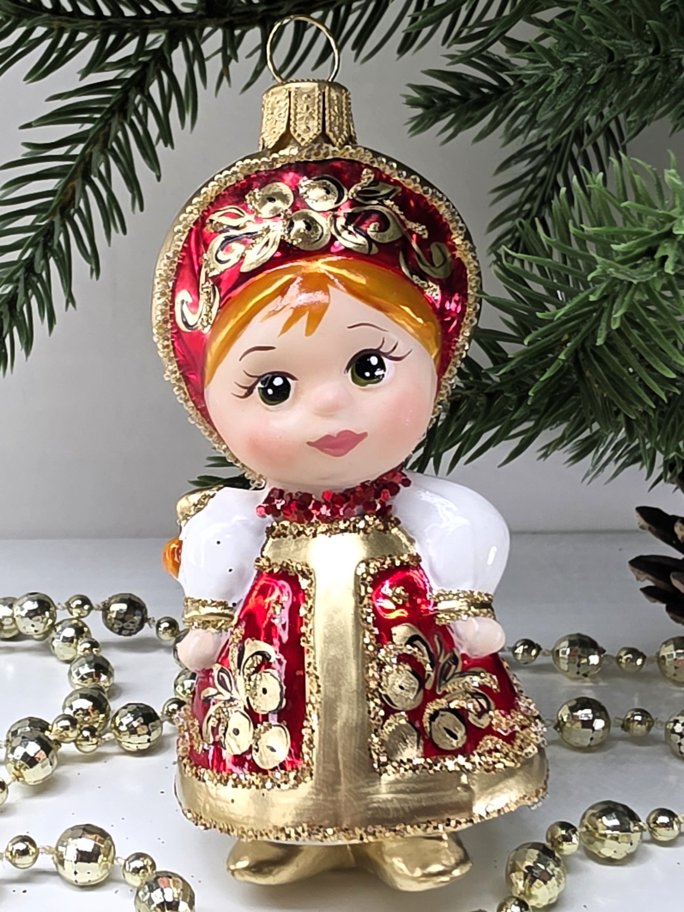 фото Стеклянная ёлочная игрушка Василиса-6
