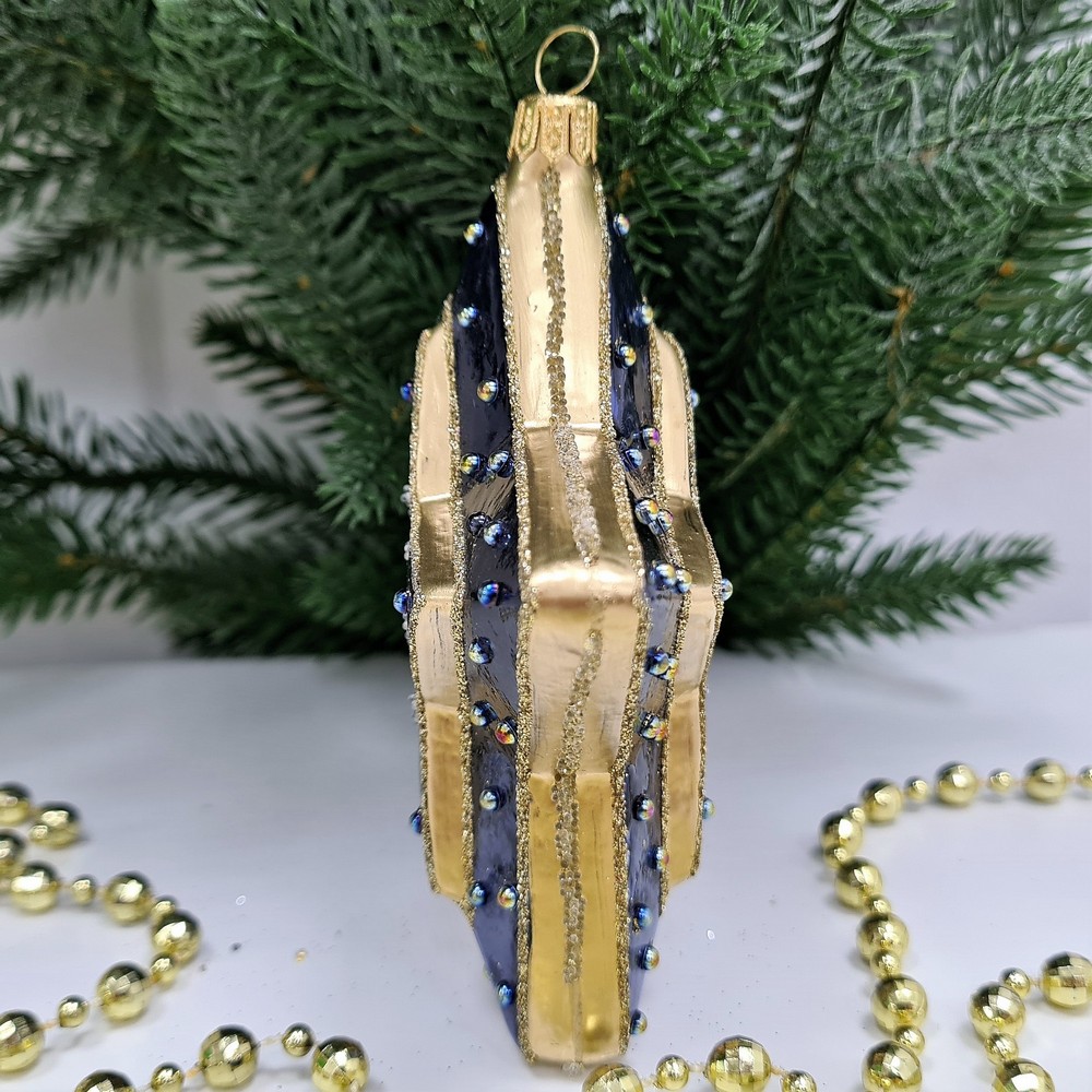 фото Стеклянная елочная игрушка Звезда-5