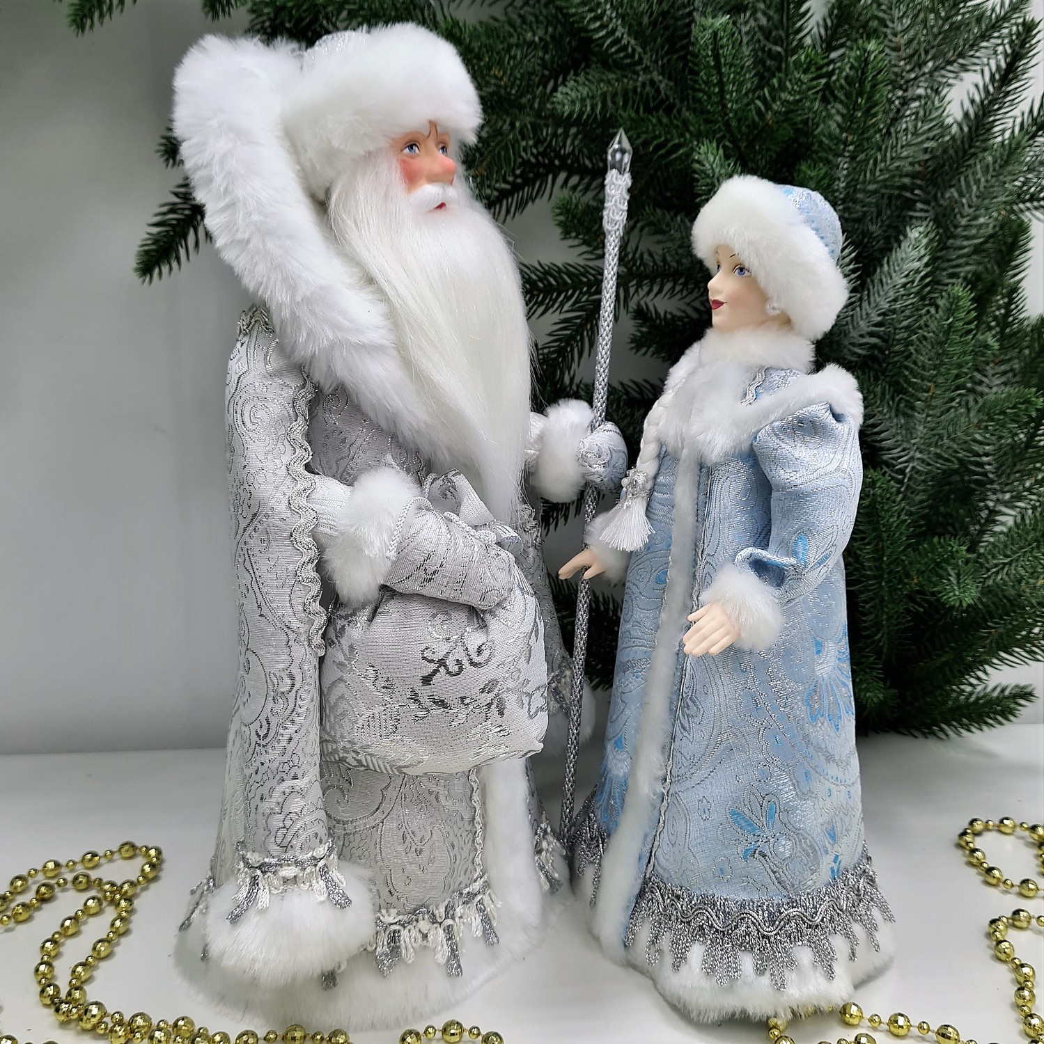 фото Набор Дед Мороз 34 см и Снегурочка 29 см №11