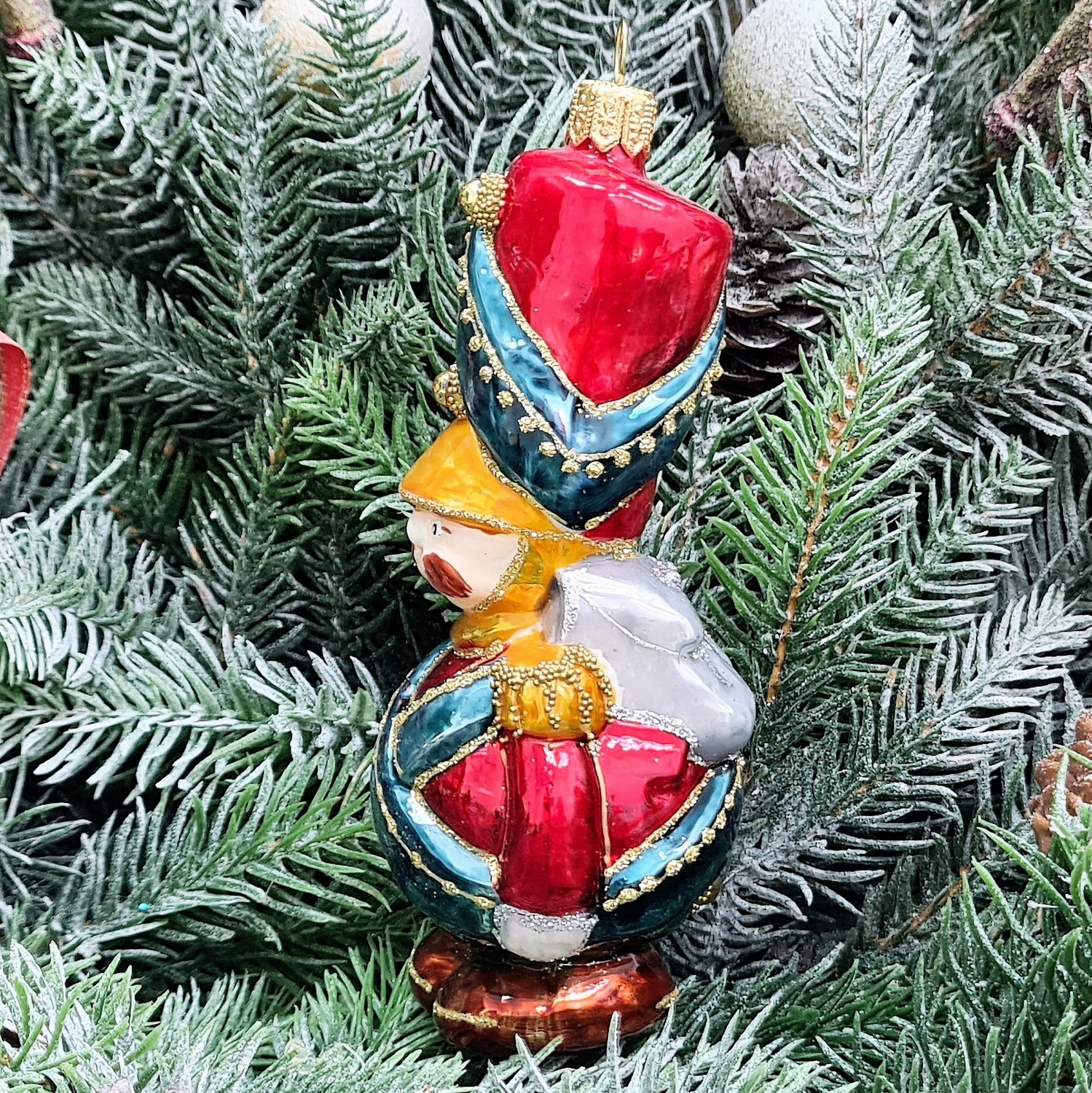 фото Стеклянная елочная игрушка Солдатик