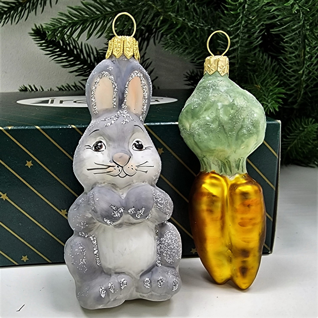 фото Набор ёлочных игрушек Зайчик и морковка