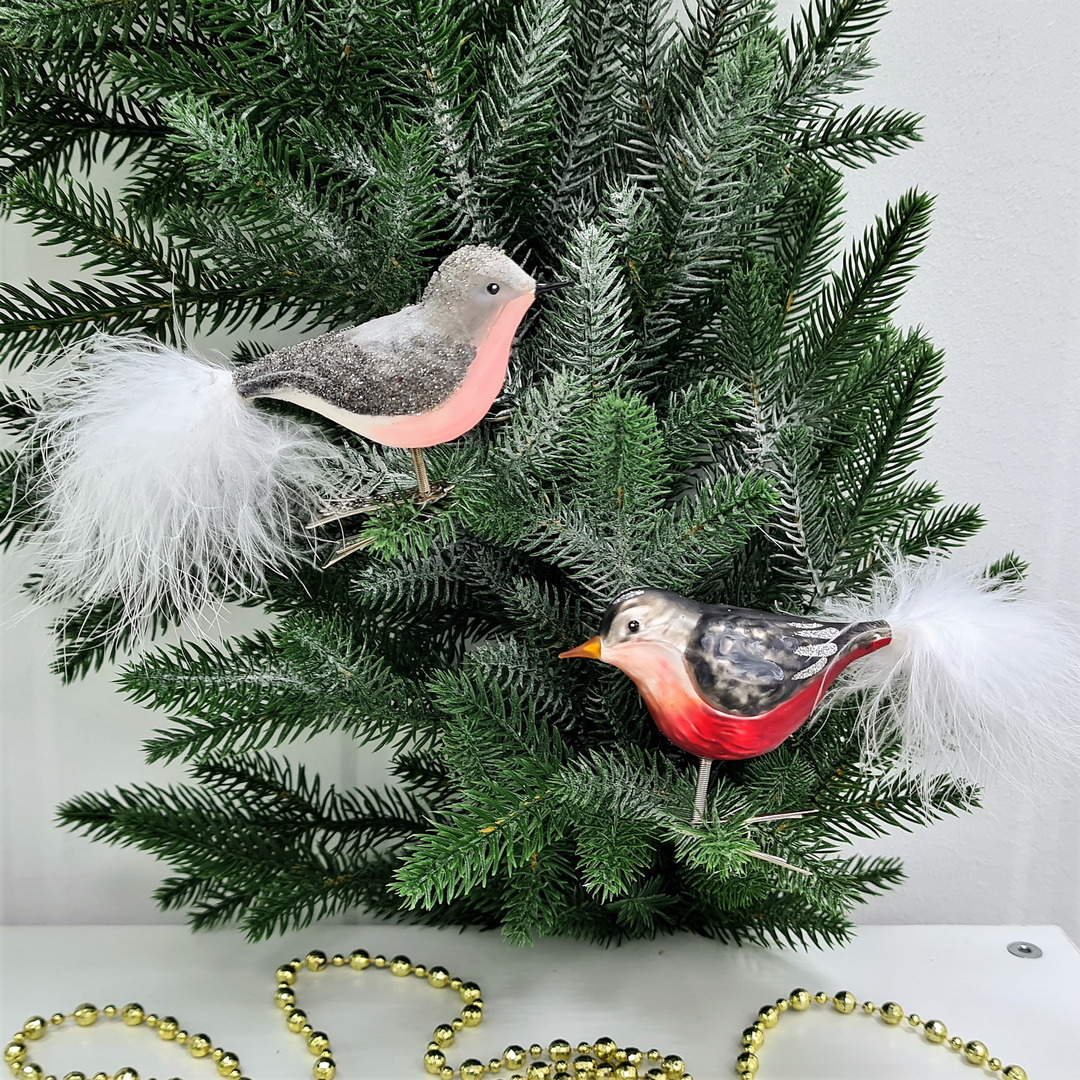 фото Набор ёлочных игрушек Два снегиря с клювиком