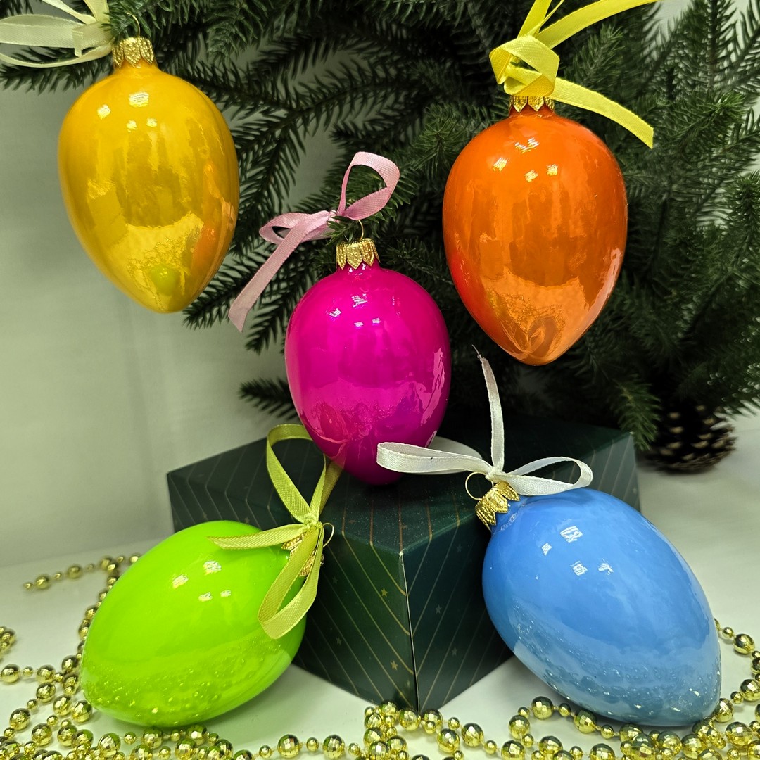 фото Набор стеклянных ёлочных игрушек Irena-Co Пасхальные яйца