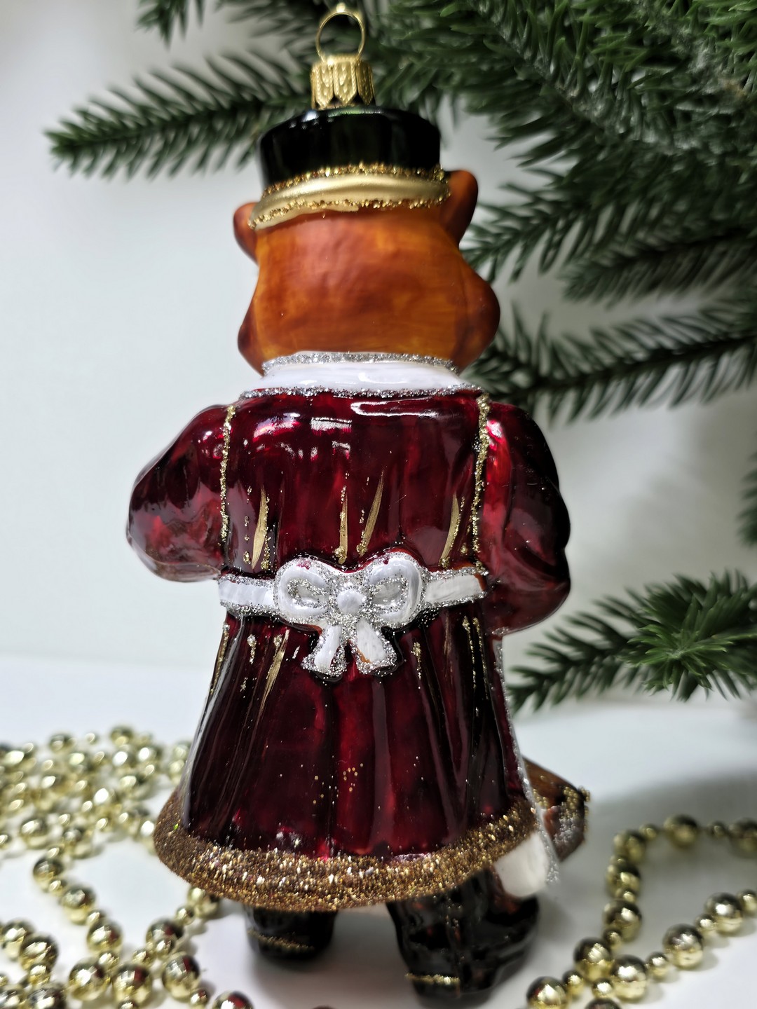 фото Стеклянная елочная игрушка Котофей дворник