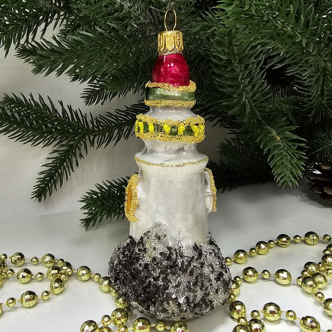 фото Стеклянная елочная игрушка Маяк