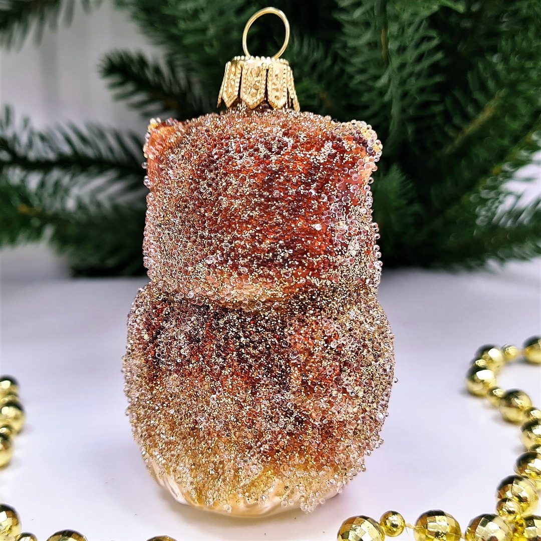 фото Стеклянная елочная игрушка Сова