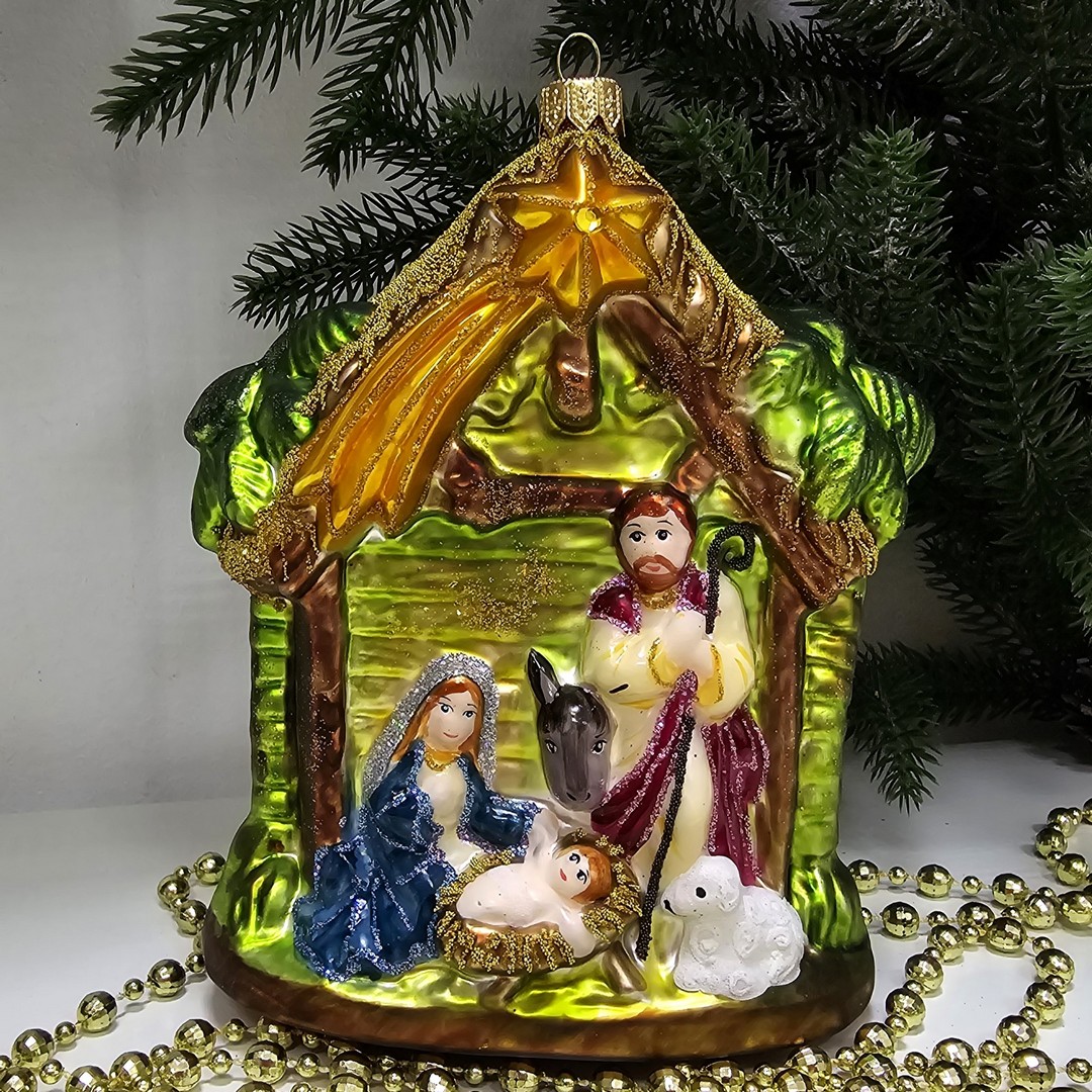 фото Стеклянная елочная игрушка Вертеп