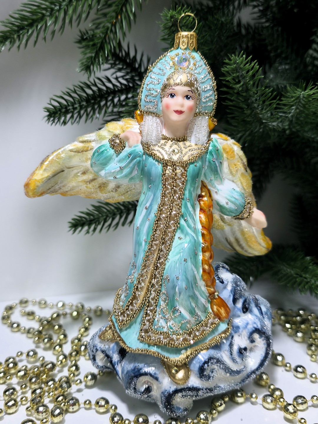 фото Стеклянная елочная игрушка Царевна Лебедь