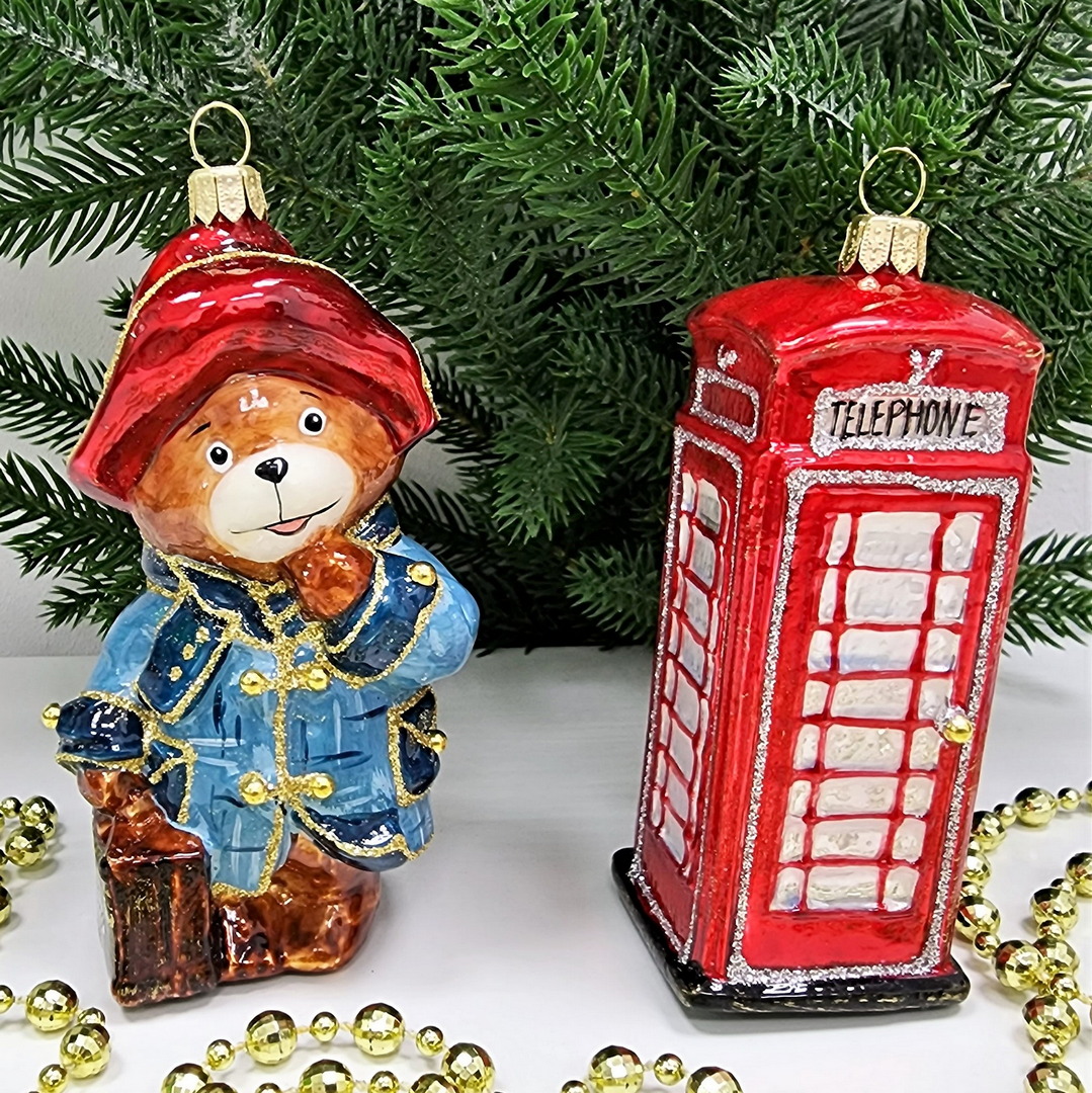 фото Набор ёлочных игрушек Мишка Паддингтон и телефонная будка