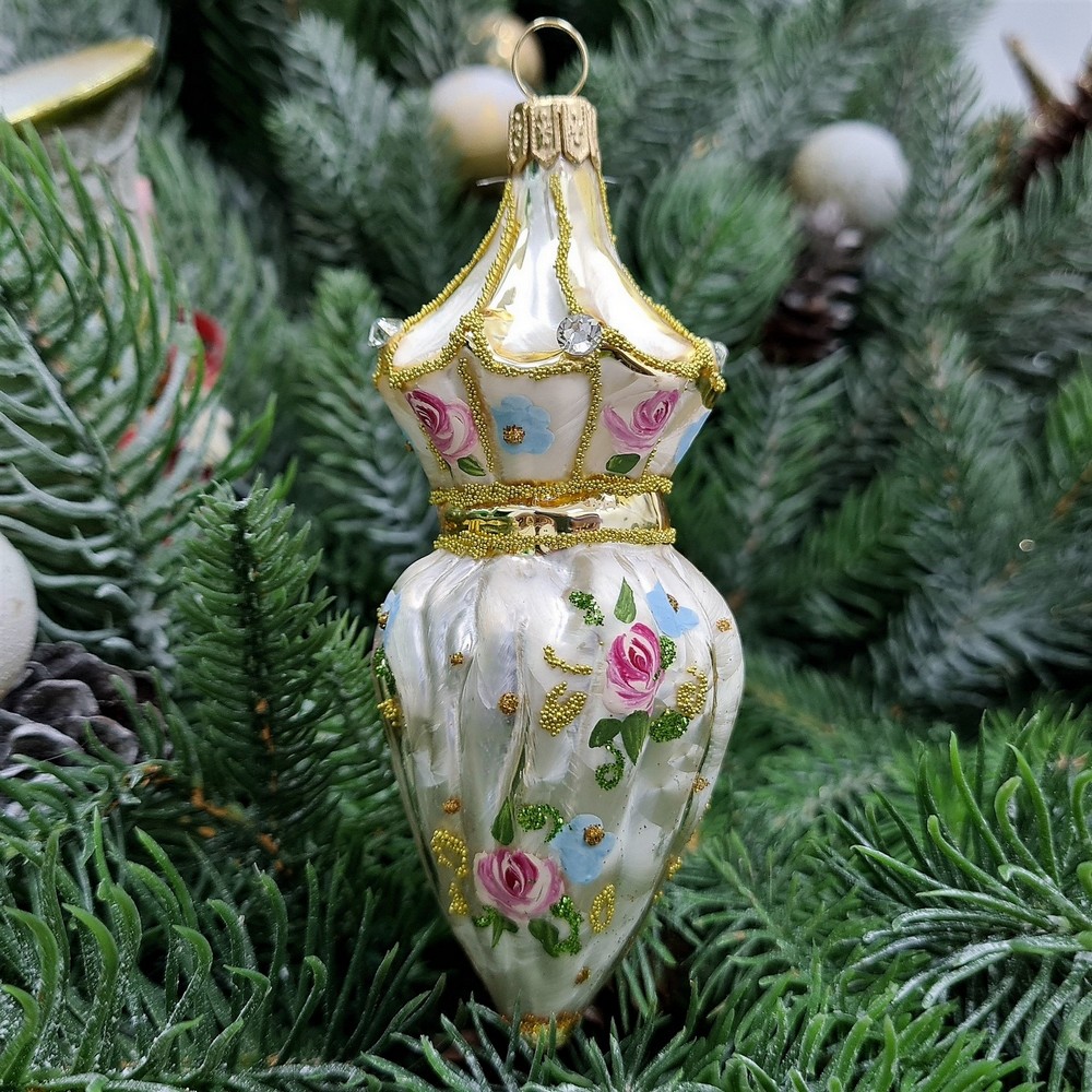 фото Стеклянная елочная игрушка Зонтик Версаль