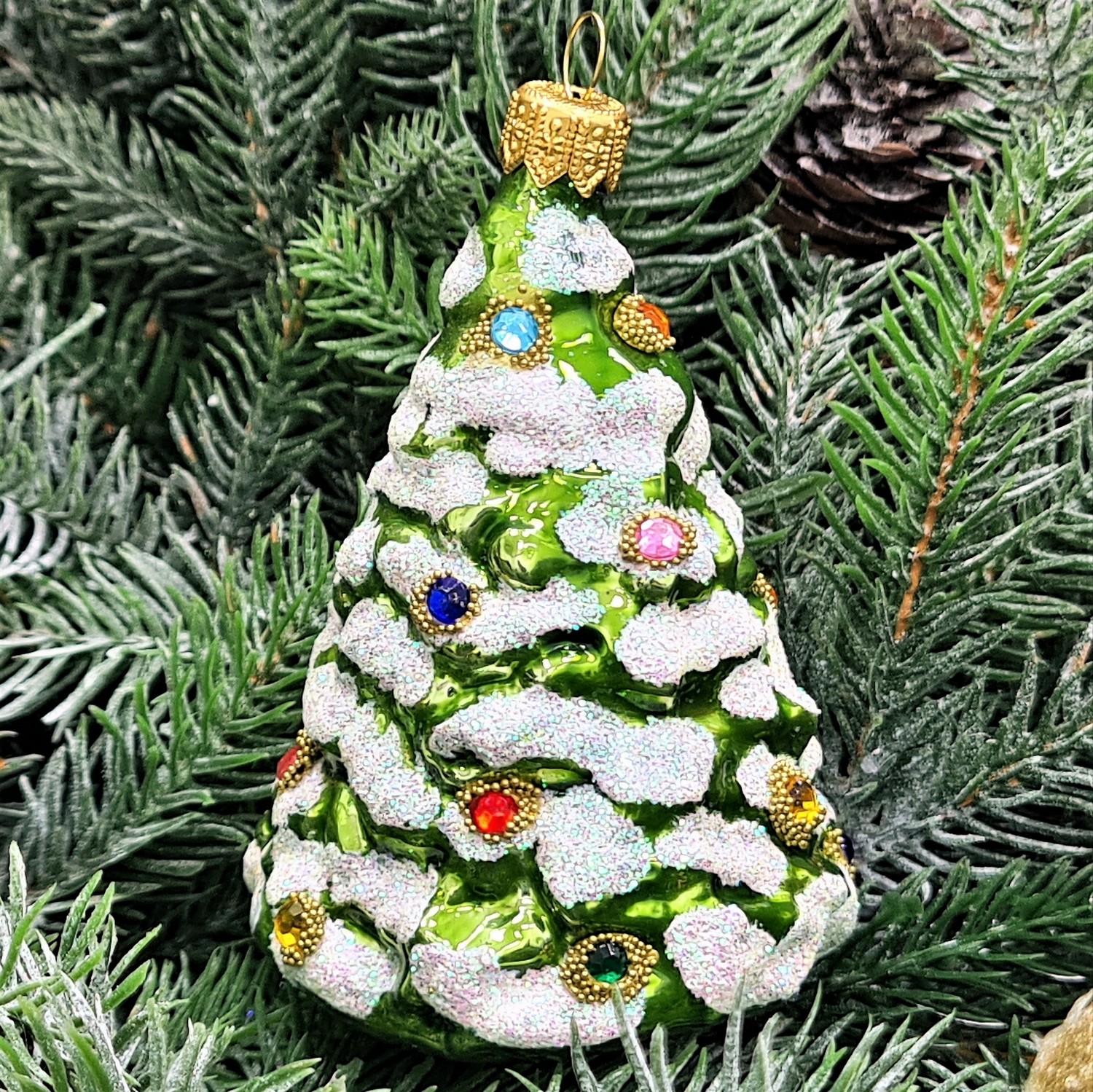 фото Стеклянная елочная игрушка Елочка