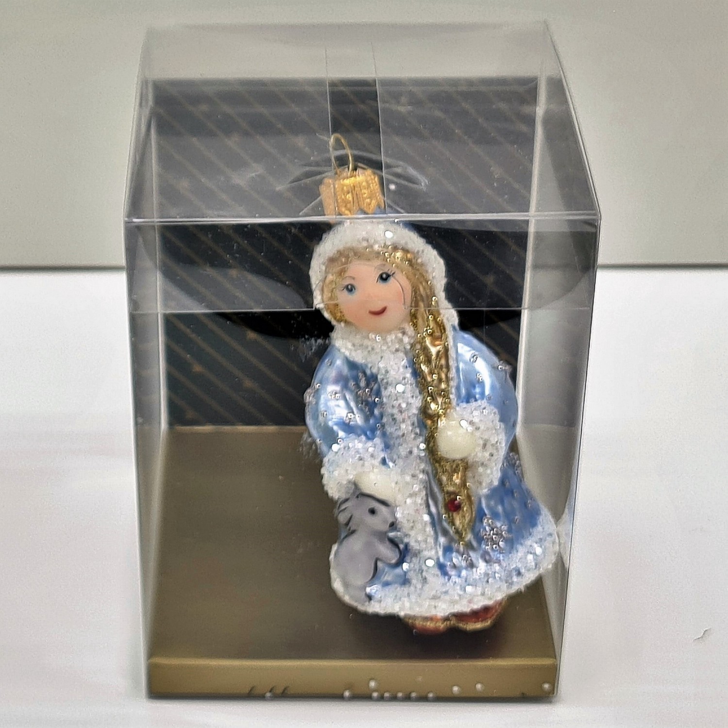 фото Стеклянная елочная игрушка Снегурочка маленькая