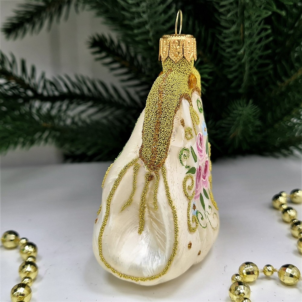 фото Стеклянная елочная игрушка Сумочка Версаль малая