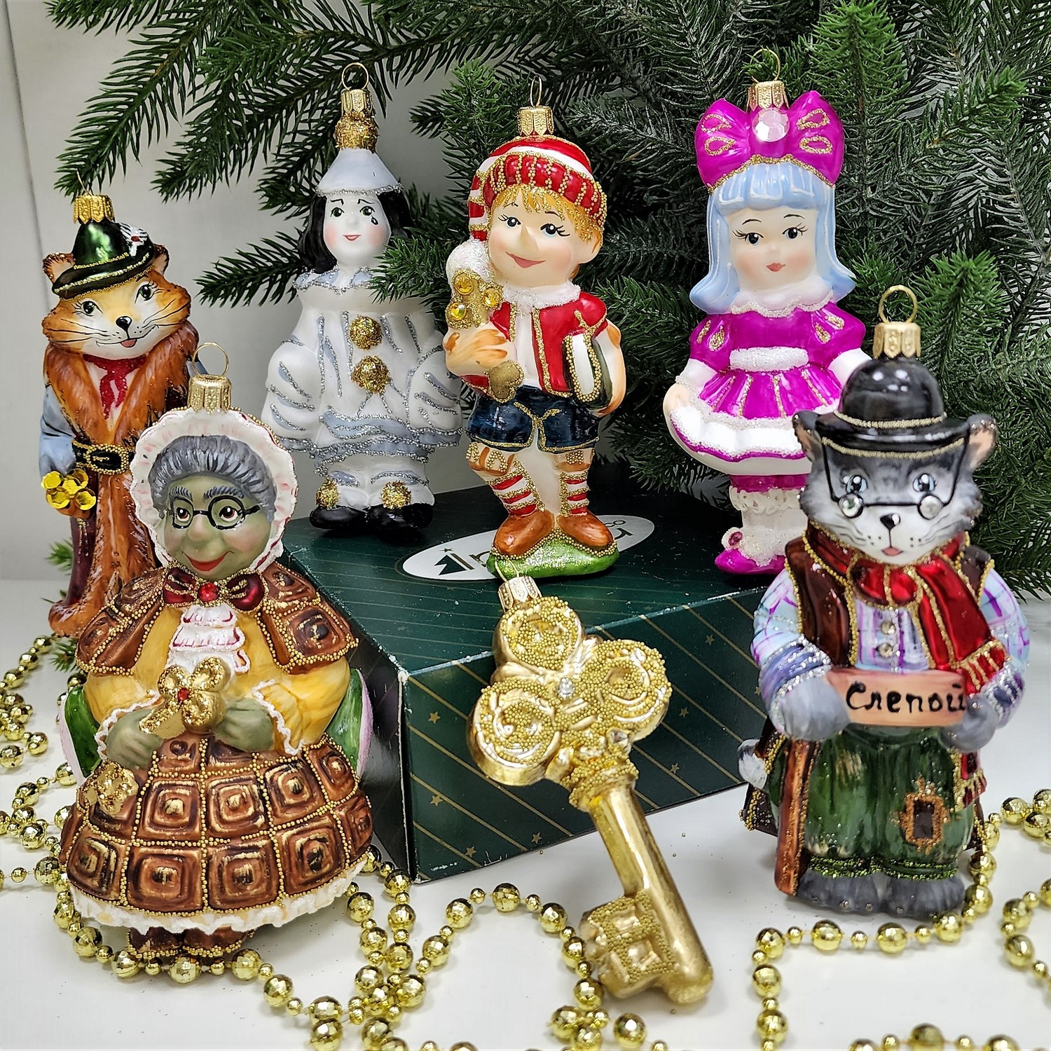 фото Набор ёлочных игрушек Буратино и золотой ключик
