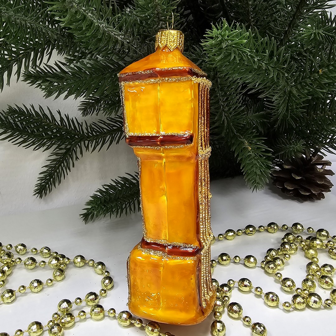 фото Стеклянная елочная игрушка Часы с кукушкой