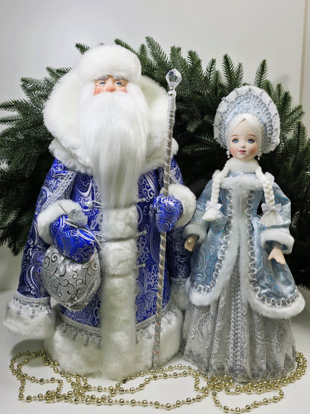 фото Набор Дед Мороз 50 см и Снегурочка 47 см №125