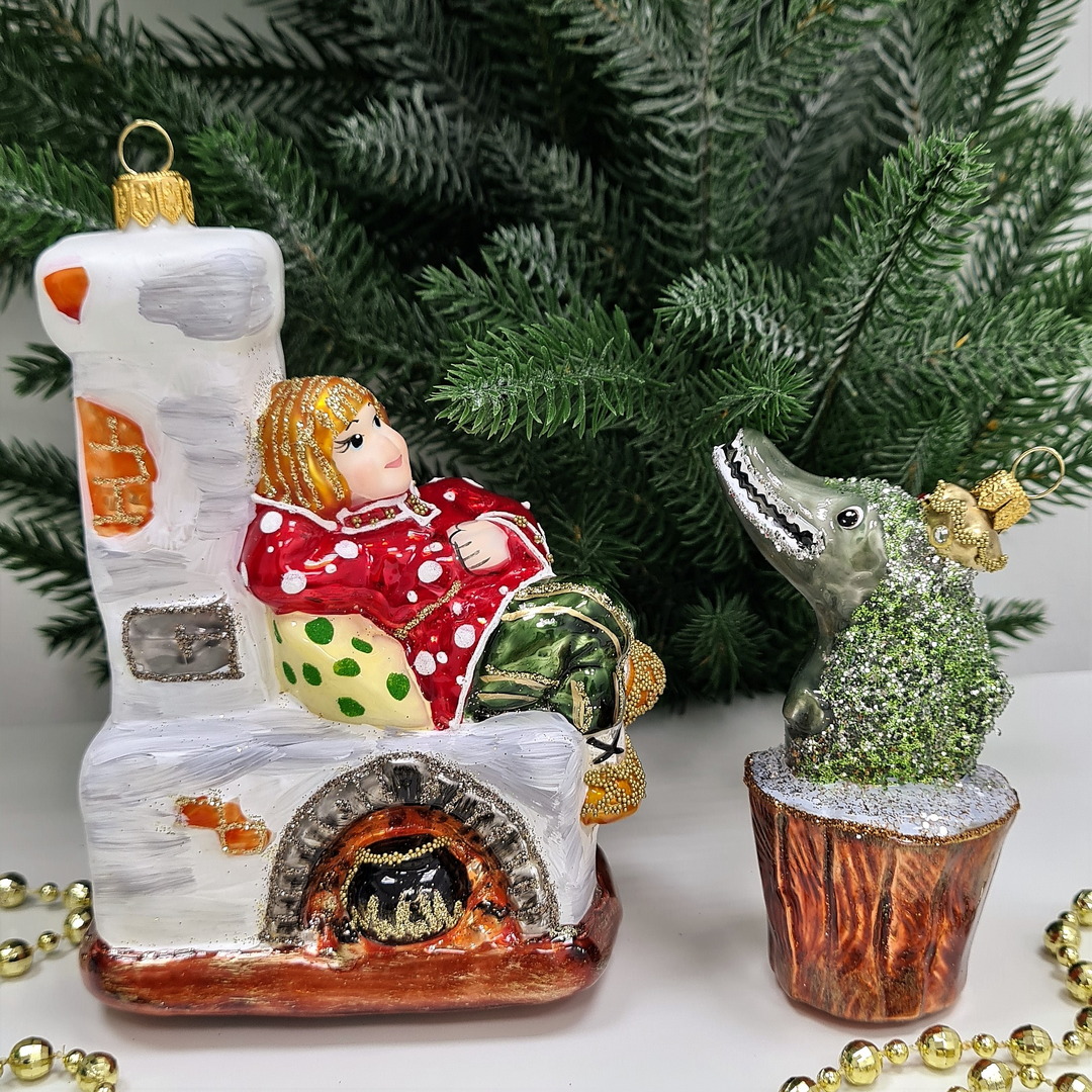 фото Набор ёлочных игрушек Емеля на печке и щука