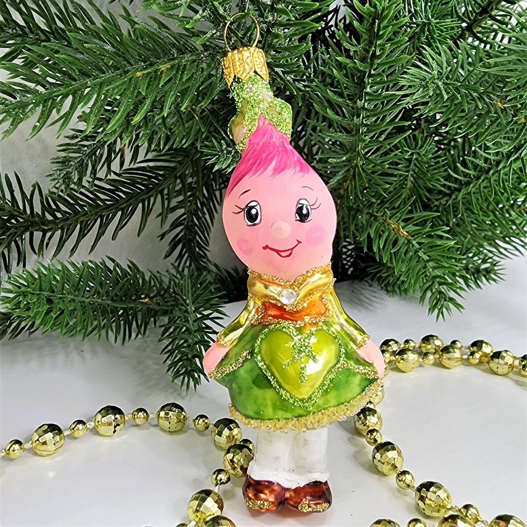 фото Стеклянная елочная игрушка Редиска