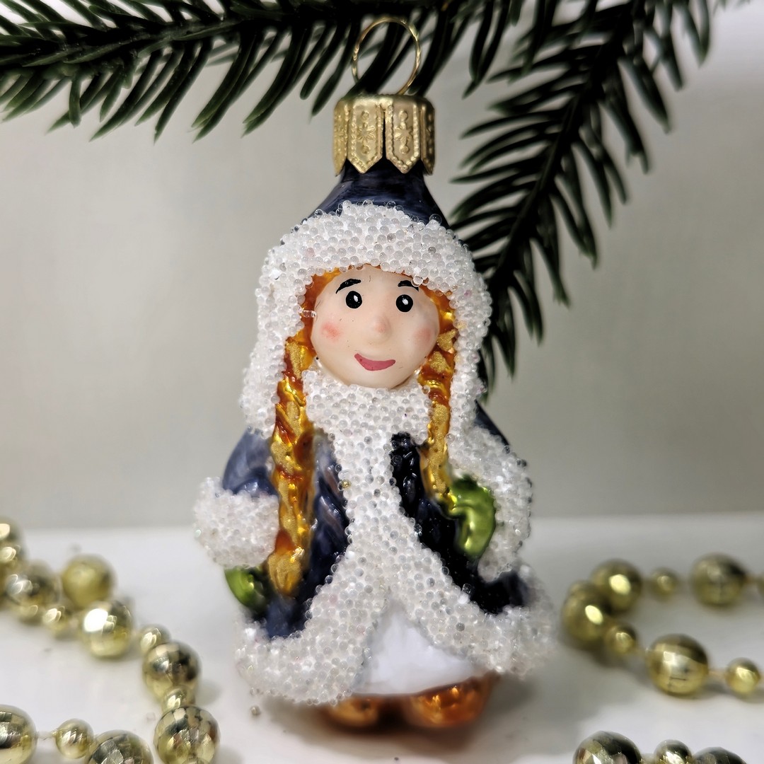 фото Стеклянная елочная игрушка Снегурочка