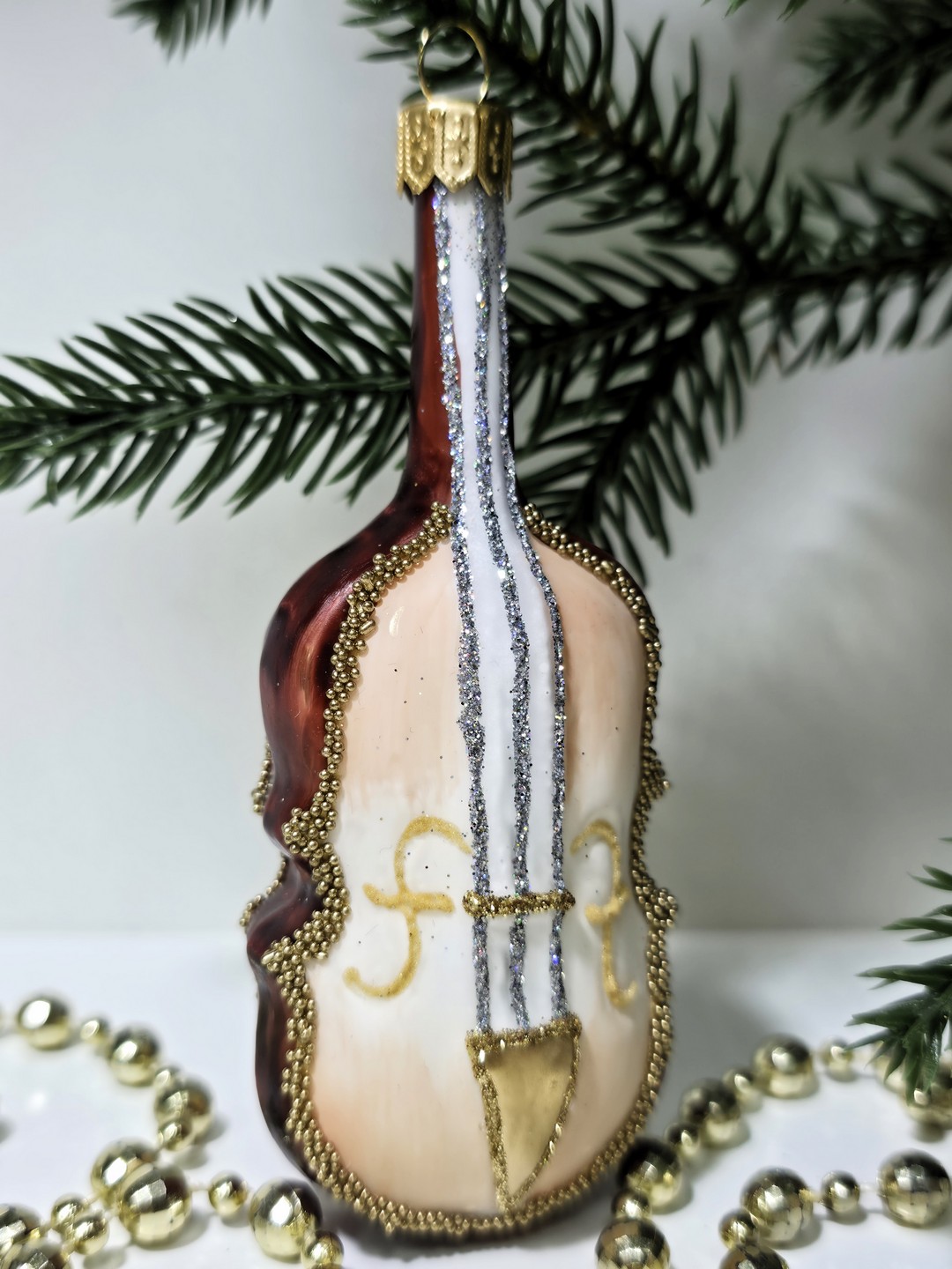 фото Стеклянная елочная игрушка Скрипка