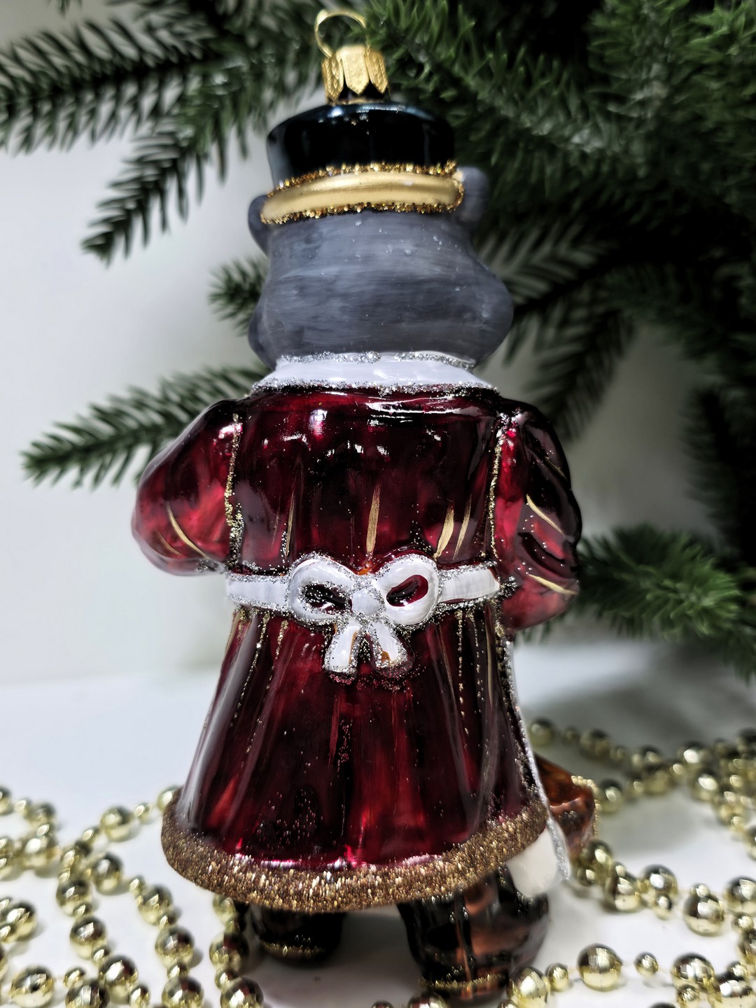 фото Стеклянная елочная игрушка Котофей дворник