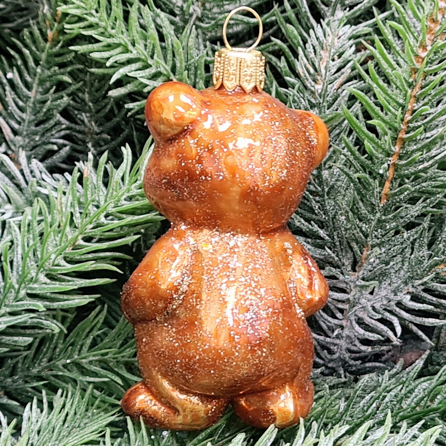 фото Стеклянная елочная игрушка Мишутка