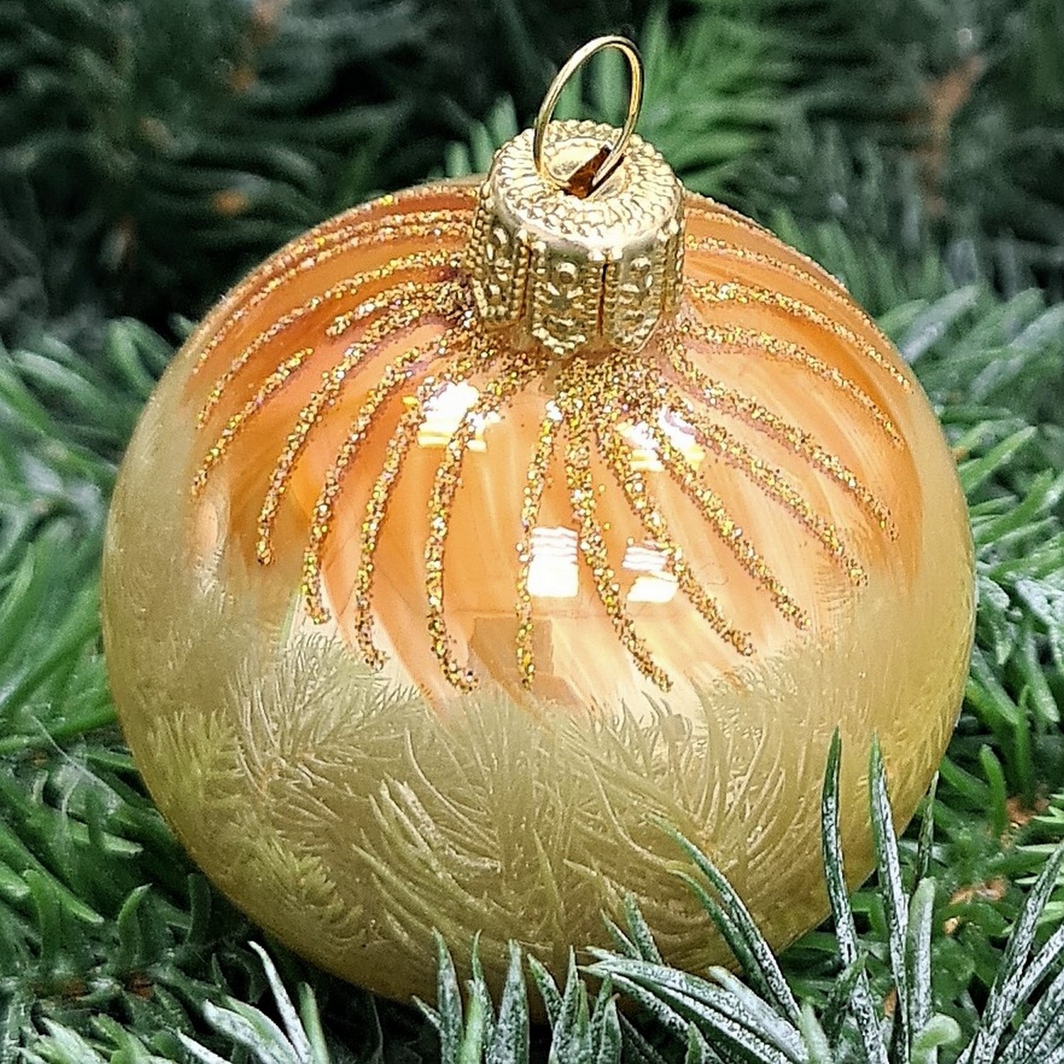 фото Стеклянная елочная игрушка Колобок