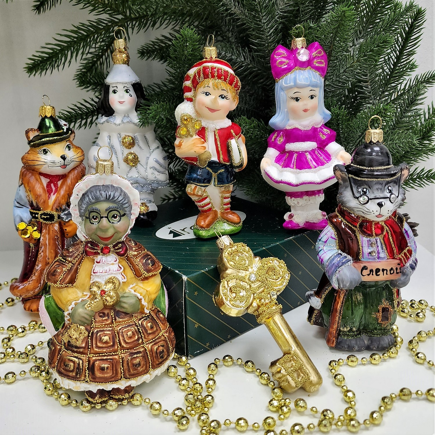 фото Набор ёлочных игрушек Буратино и золотой ключик