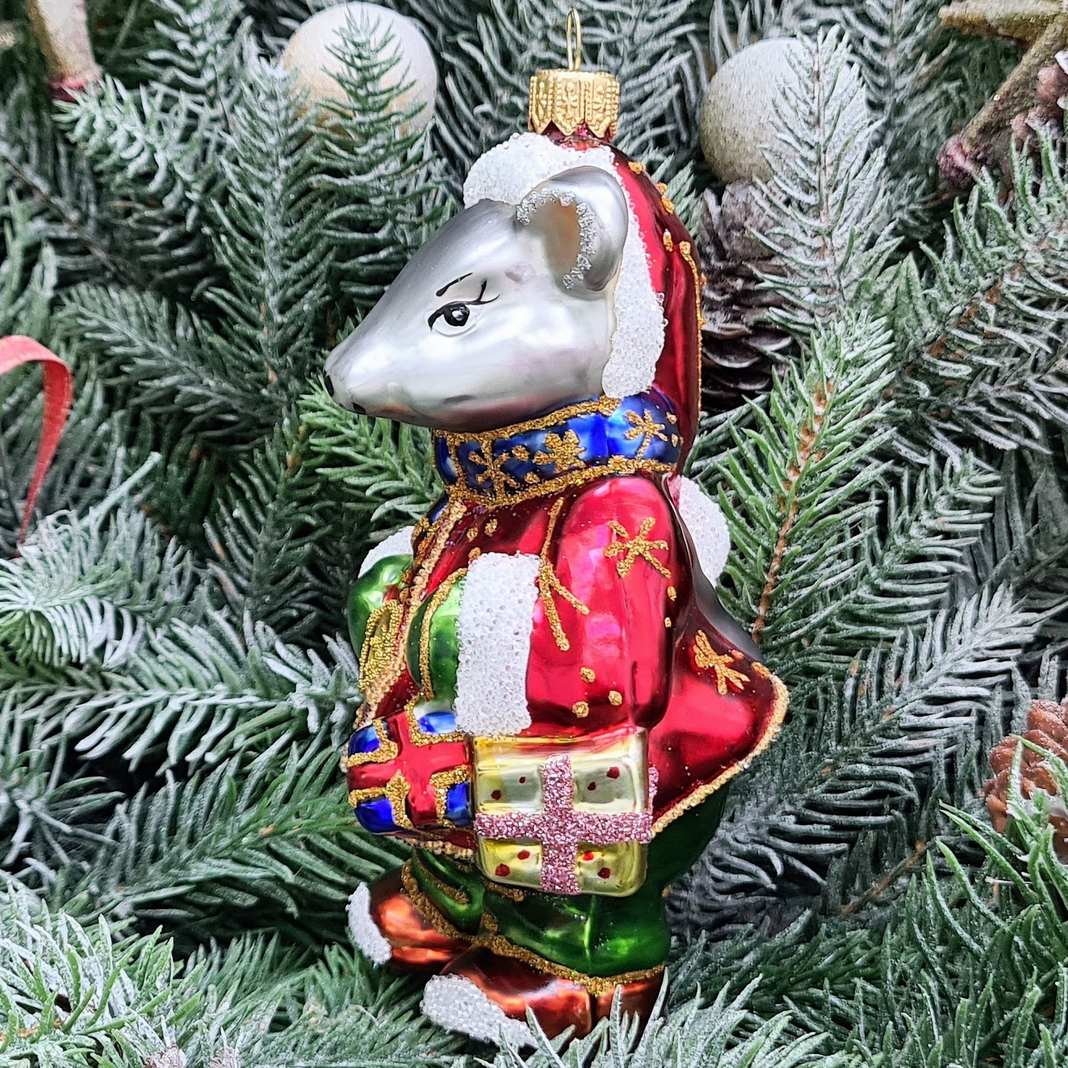 фото Стеклянная елочная игрушка Крыс