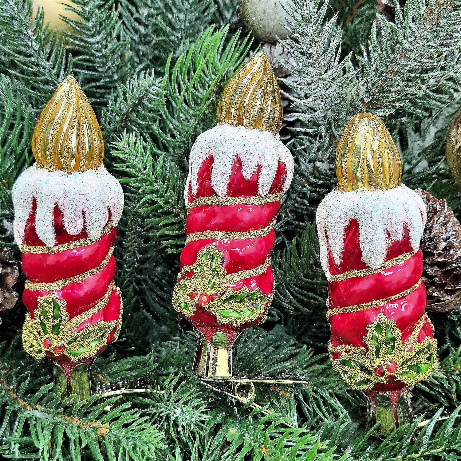 фото Набор ёлочных игрушек Свечи красные