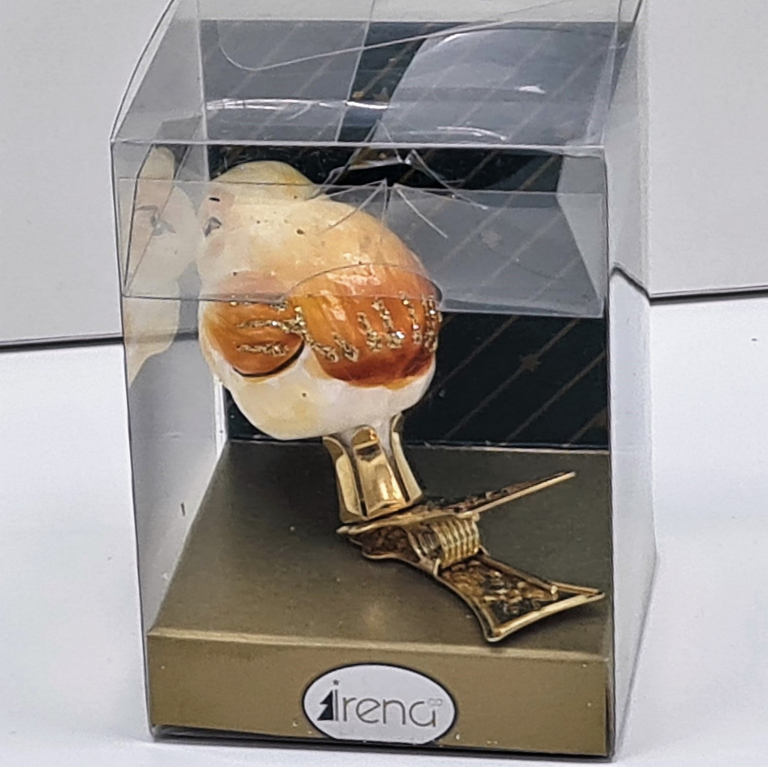 фото Стеклянная елочная игрушка Цыпленок на прищепке