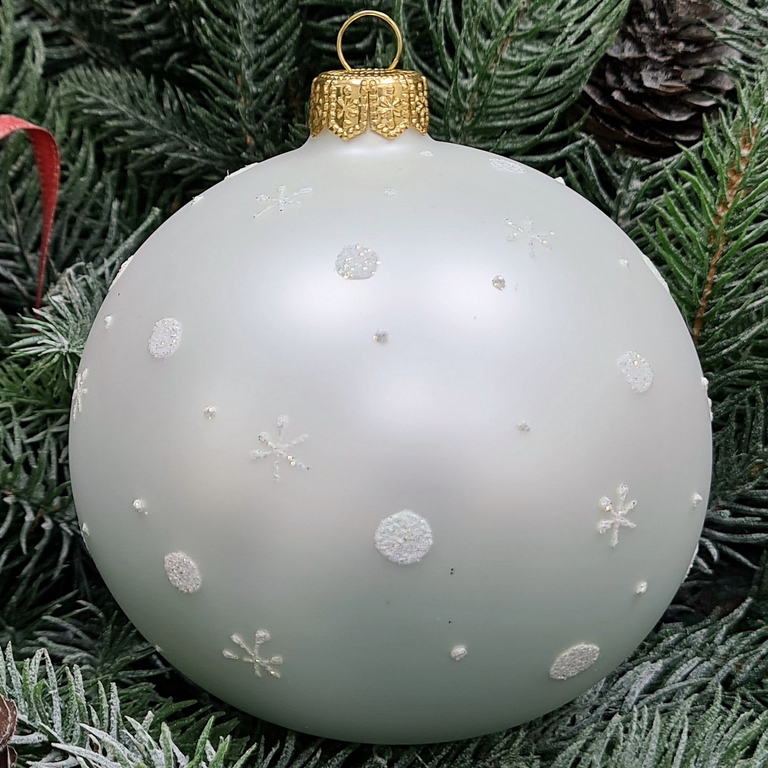 фото Стеклянный ёлочный шар Irena-Co 100 мм №61