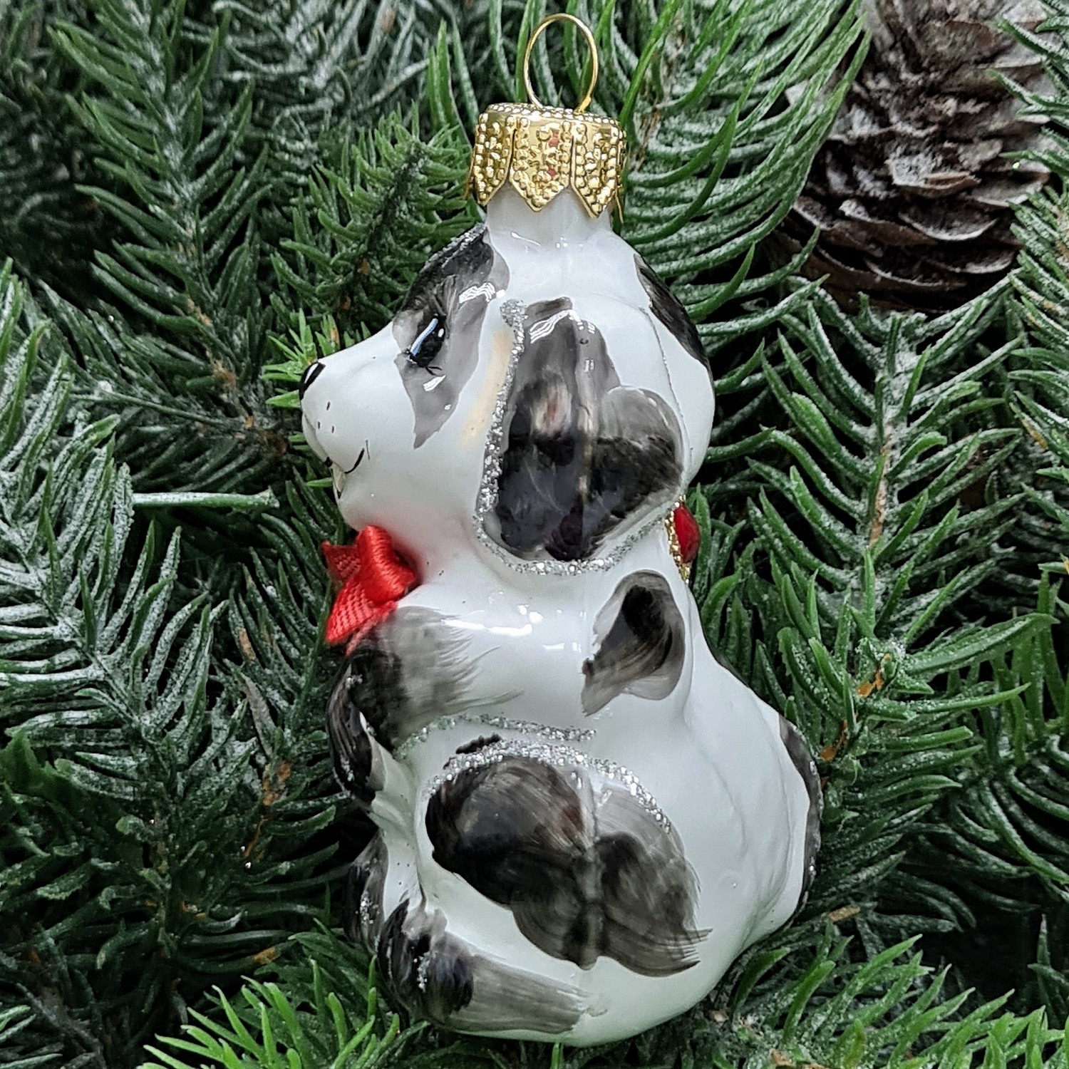 фото Стеклянная елочная игрушка Щенок