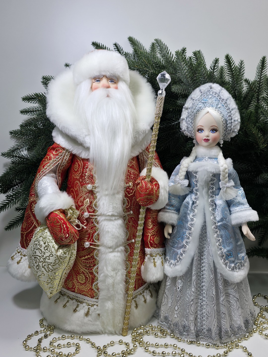 фото Набор Дед Мороз 50 см и Снегурочка 47 см №138