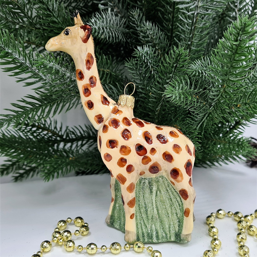 фото Стеклянная елочная игрушка Жираф