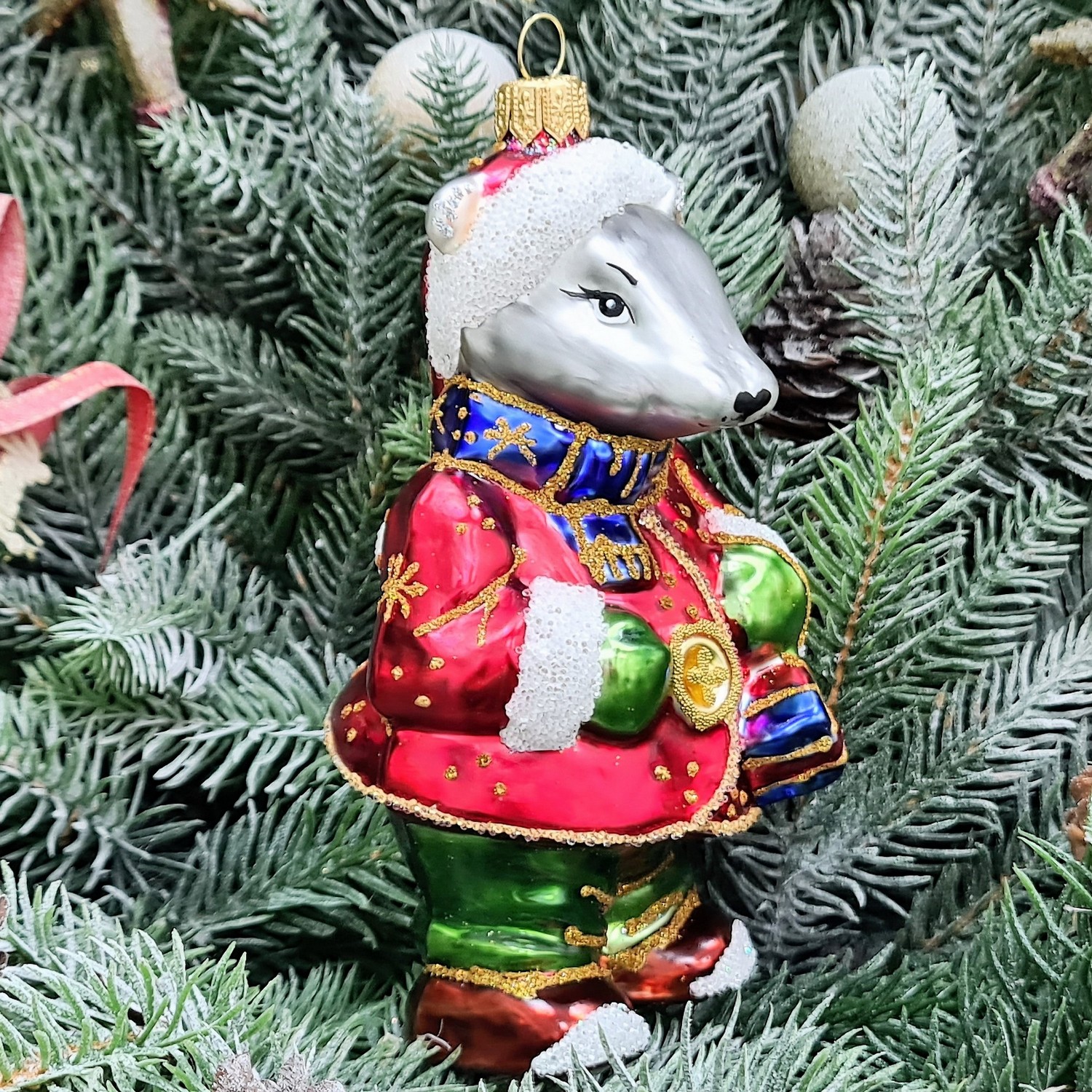 фото Стеклянная елочная игрушка Крыс