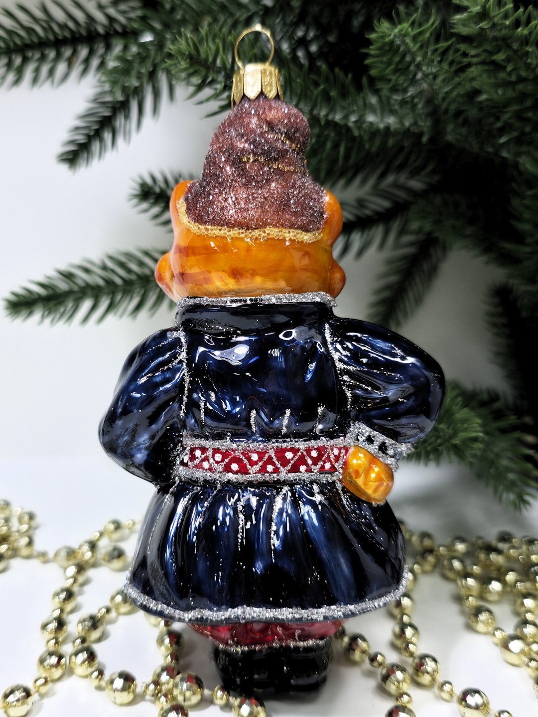 фото Стеклянная елочная игрушка Котофей