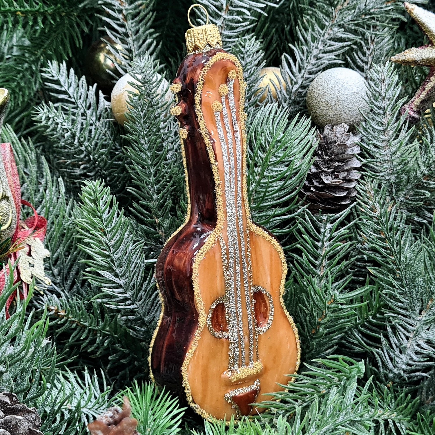 фото Стеклянная елочная игрушка Гитара