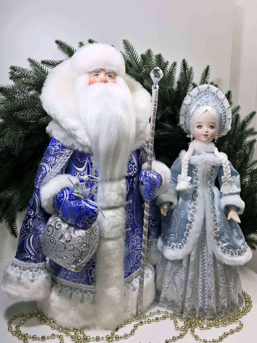 фото Набор Дед Мороз 50 см и Снегурочка 47 см №125