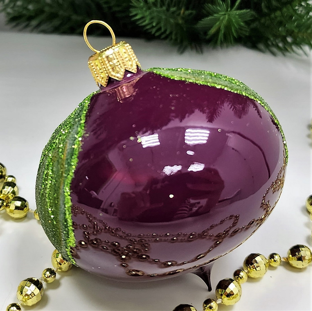 фото Стеклянная елочная игрушка Свекла