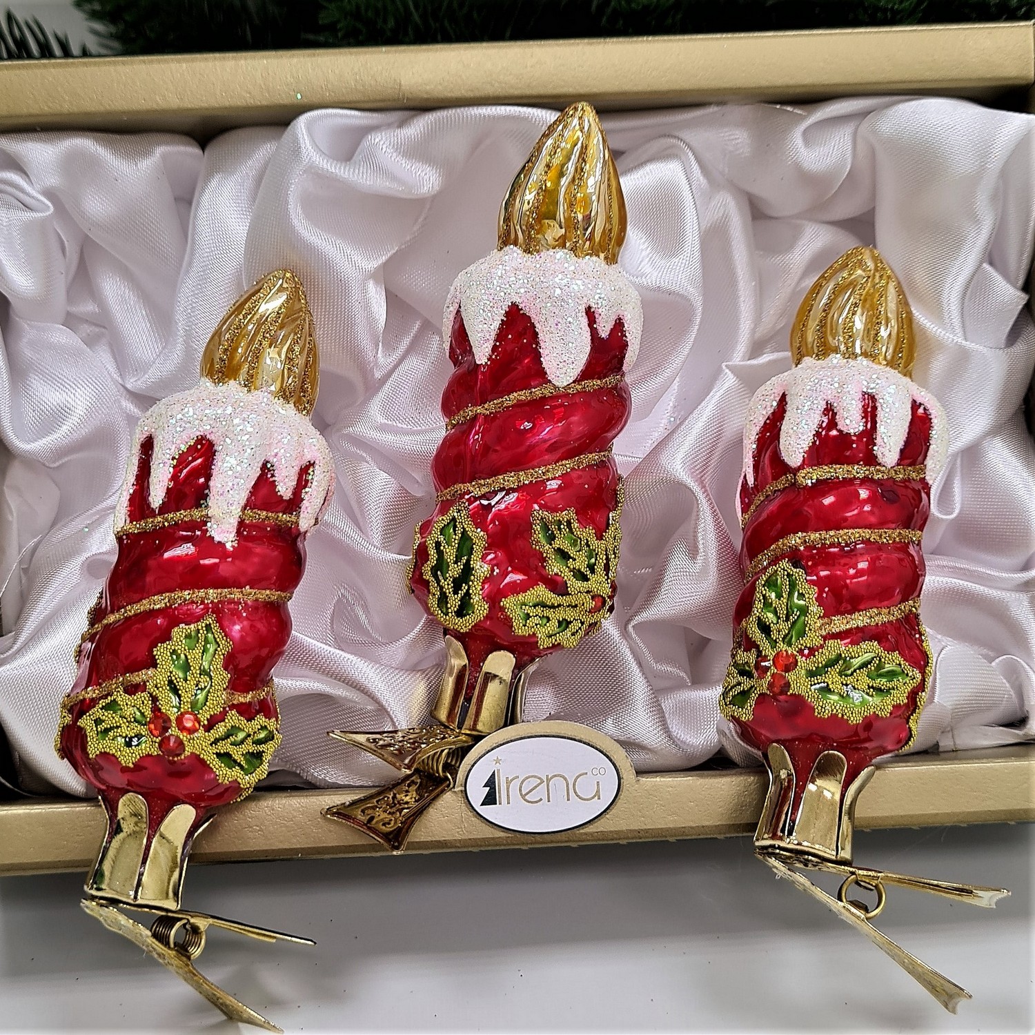 фото Набор ёлочных игрушек Свечи красные