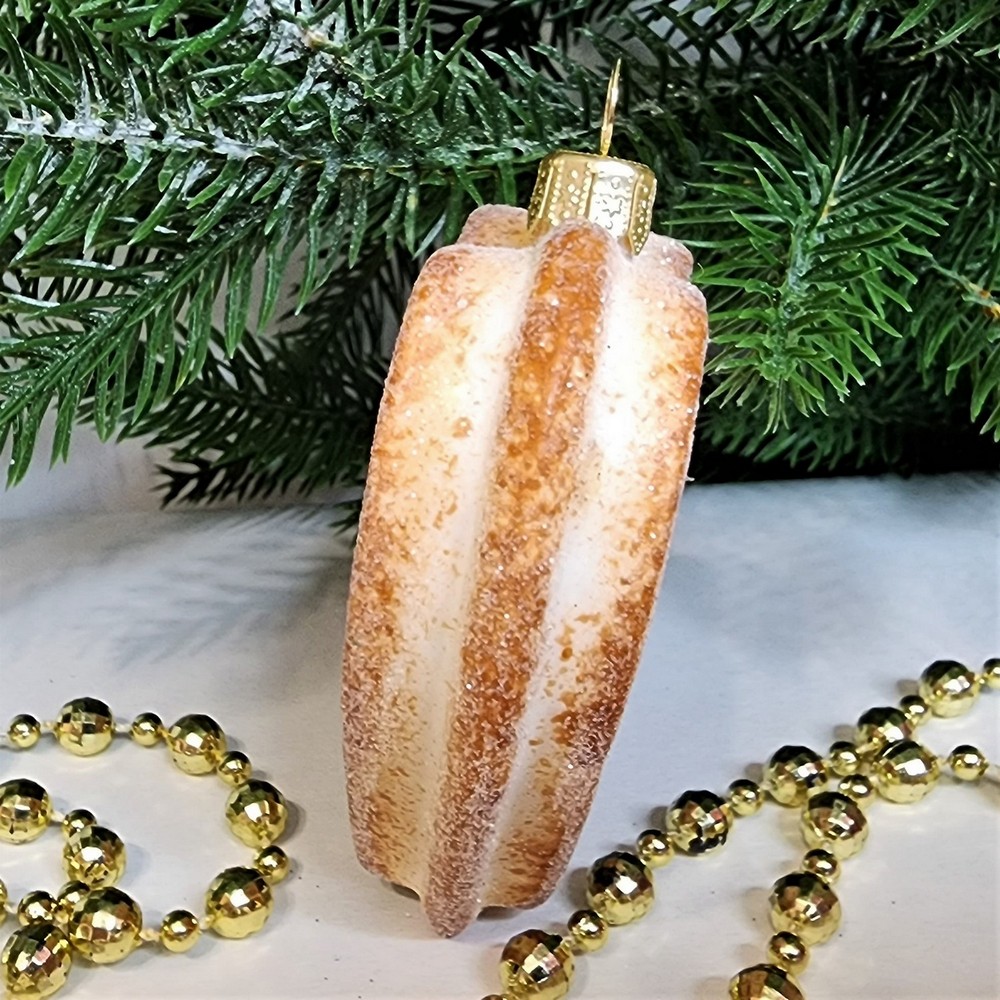 фото Стеклянная елочная игрушка Вафелька