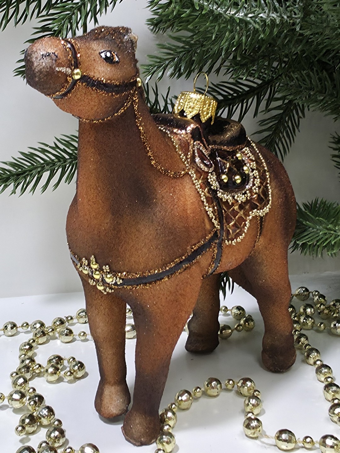 фото Стеклянная елочная игрушка Лошадь большая