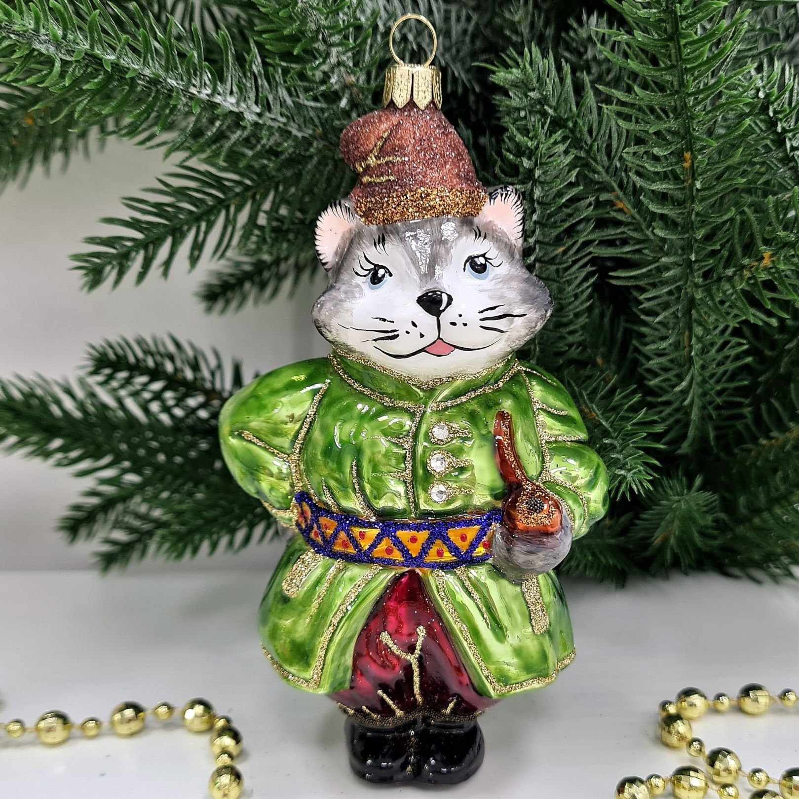 фото Irena-Co елочная игрушка, стекло Котофей